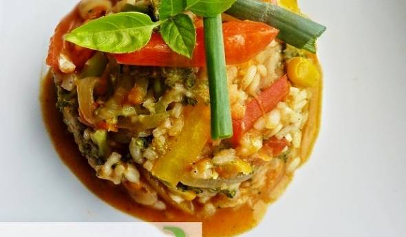 Przepis na risotto z kurczakiem i warzywami