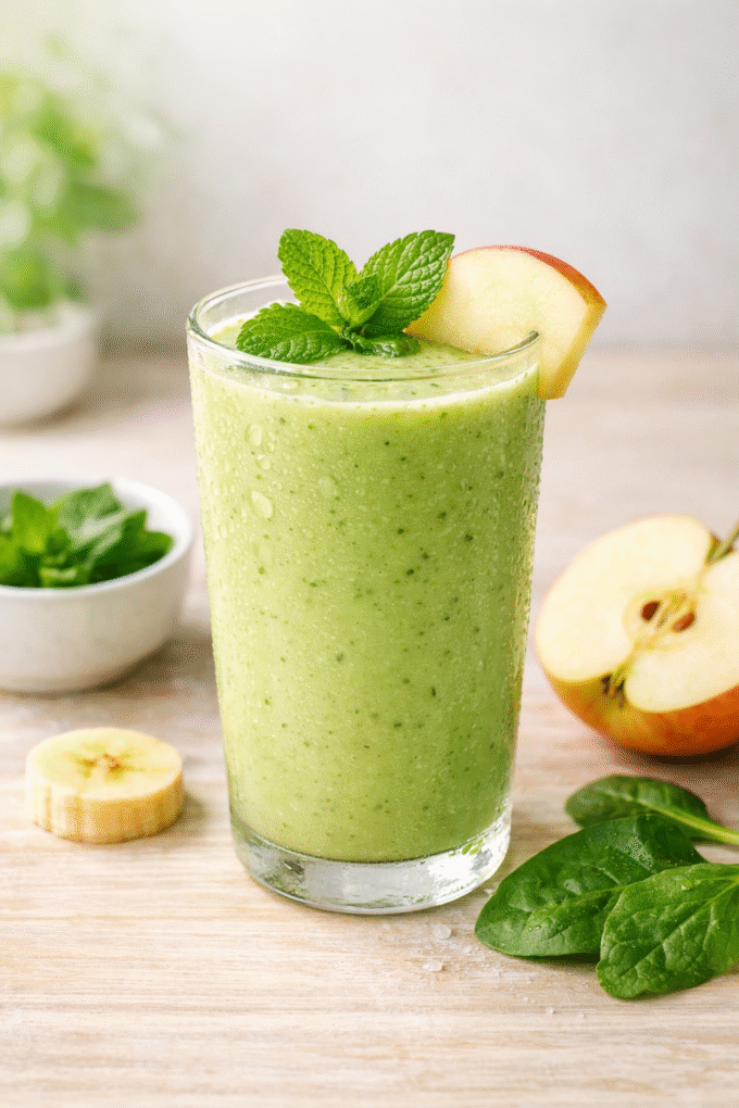 Zielone smoothie z jabłkiem i miętą